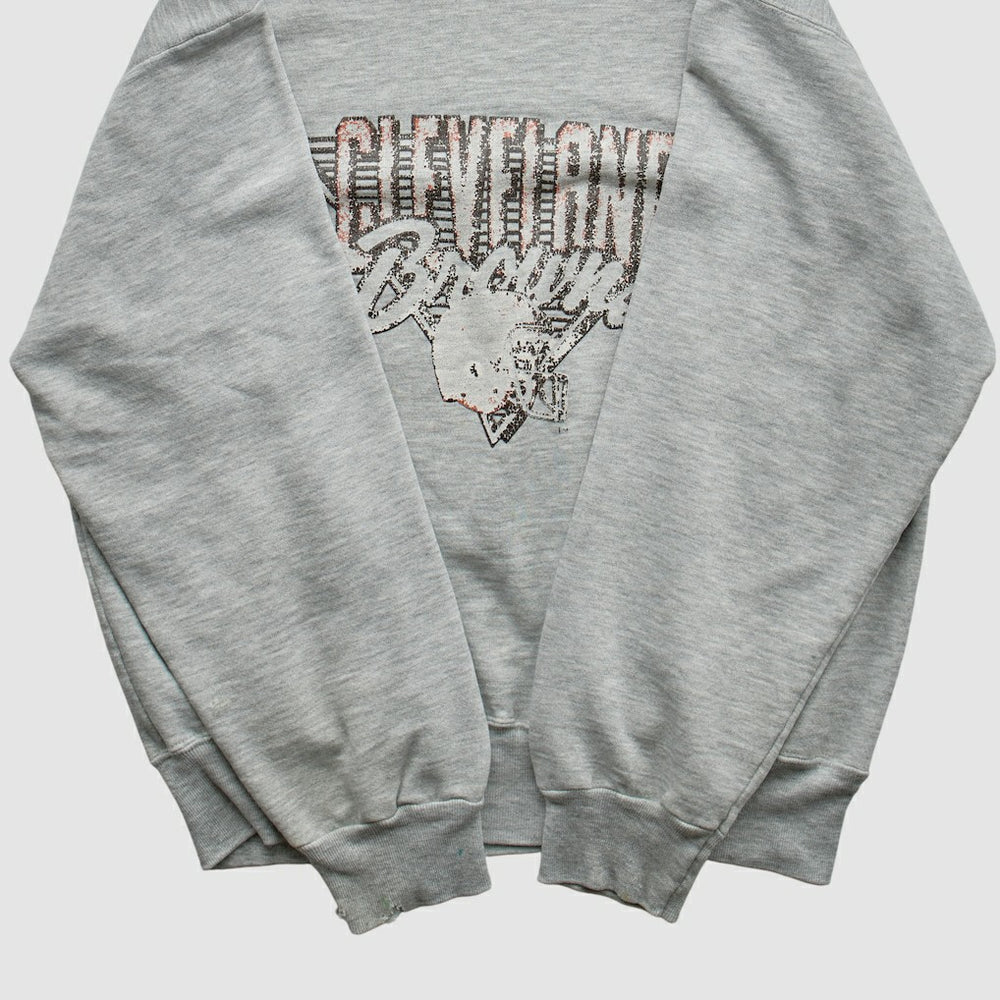 Cleveland Browns Champion 90s Pullover Sweatshirt Heather Gray Vintage