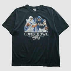 Superbowl XLII Anvil 2008 T-shirt Black Vintage