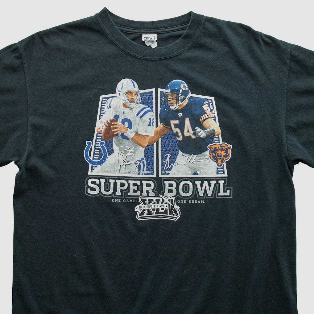 Superbowl XLII Anvil 2008 T-shirt Black Vintage
