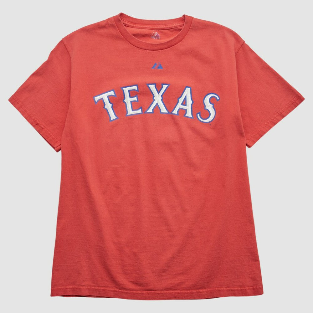 Texas Rangers Majestic 2000s T-shirt - Red - S by Fanatics Real Vintage T-shirts