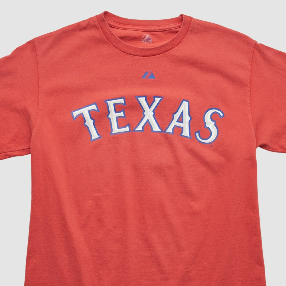 Texas Rangers Majestic 2000s T-shirt - Red - S by Fanatics Real Vintage T-shirts