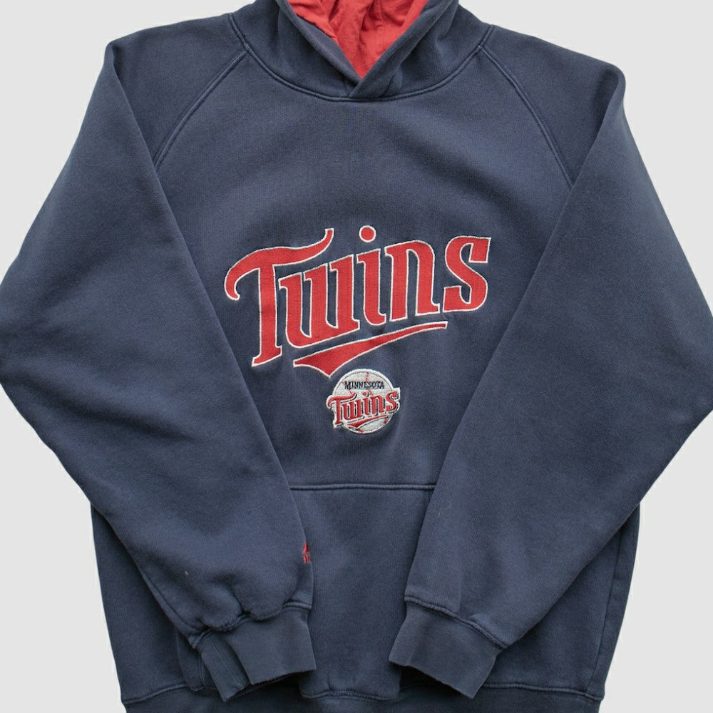 Minnesota Twins Majestic 2000s Hooded Pullover Sweatshirt - Navy - XXS by Fanatics Real Vintage Pullover