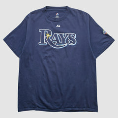 Tampa Bay Rays Majestic 2008 T-shirt - Navy - L by Fanatics Real Vintage T-shirts