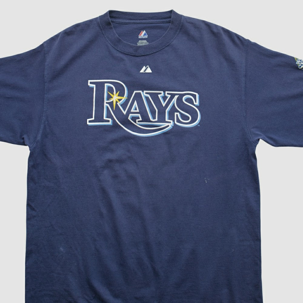 Tampa Bay Rays Majestic 2008 T-shirt - Navy - L by Fanatics Real Vintage T-shirts