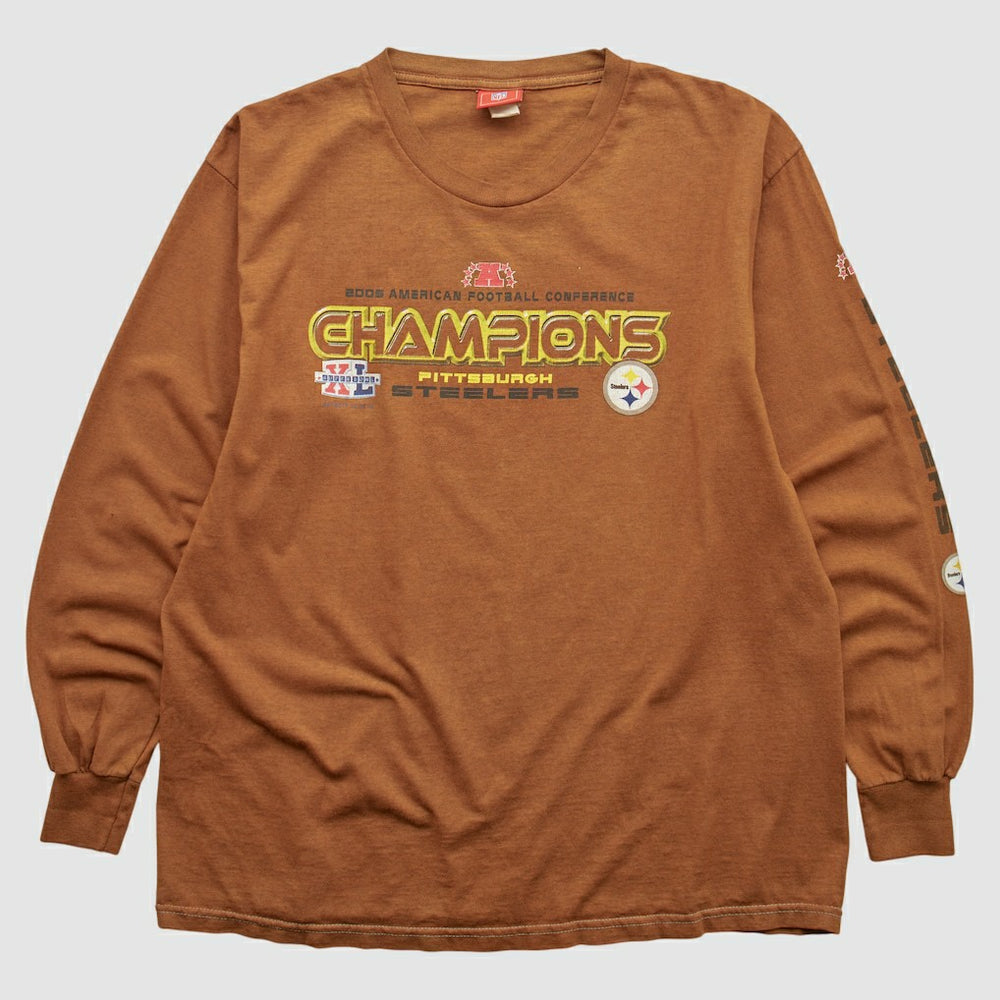Pittsburgh Steelers NFL 2006 Long Sleeve T-shirt Brown Vintage