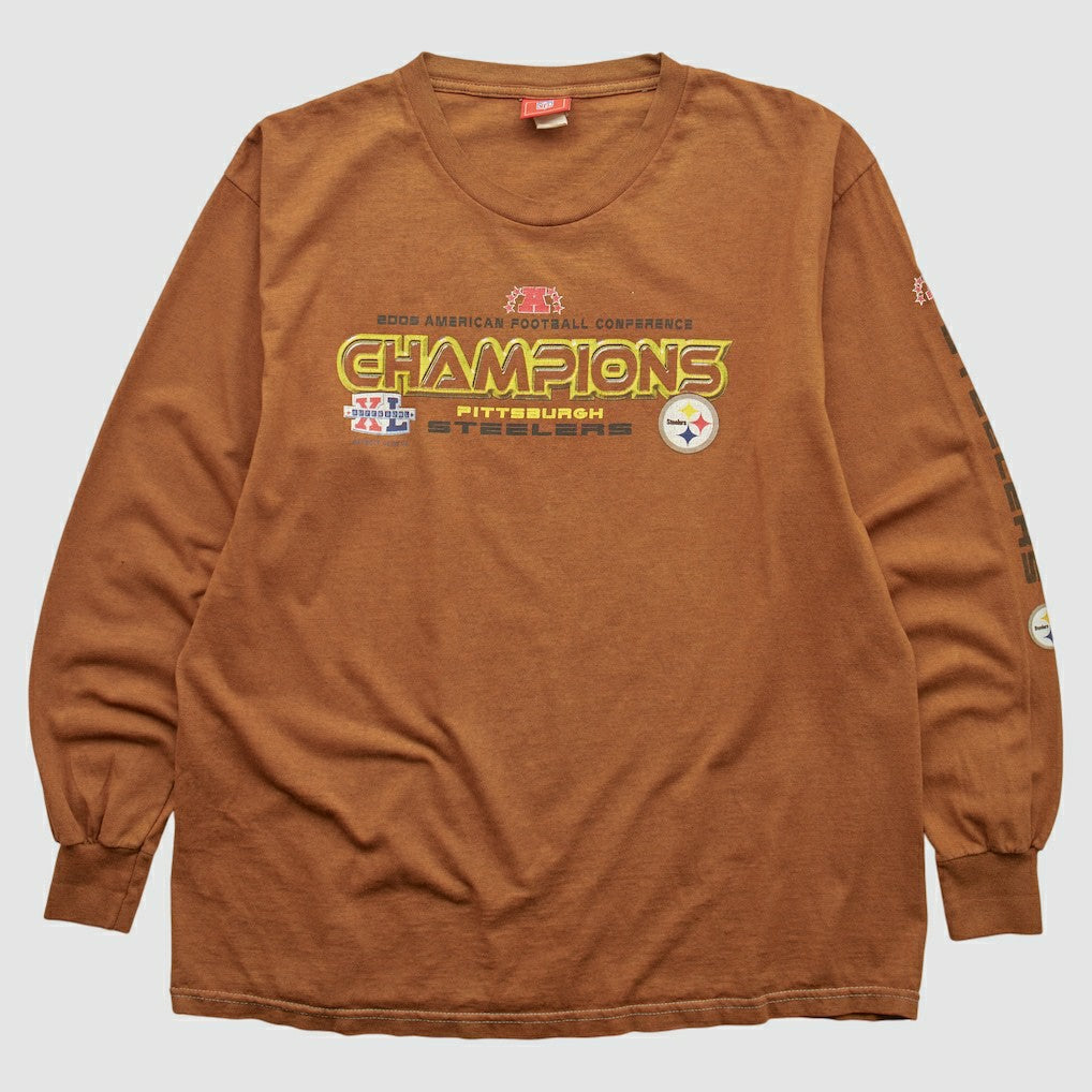 Pittsburgh Steelers NFL 2006 Long Sleeve T-shirt Brown Vintage