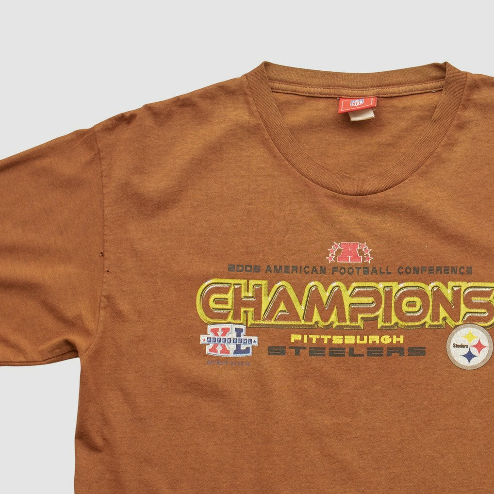 Pittsburgh Steelers NFL 2006 Long Sleeve T-shirt Brown Vintage