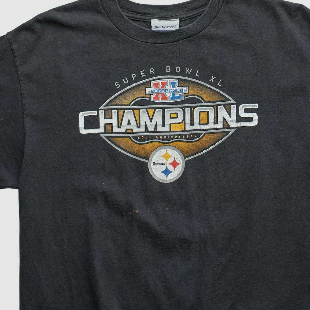 Pittsburgh Steelers Reebok 2006 T-shirt Black Vintage