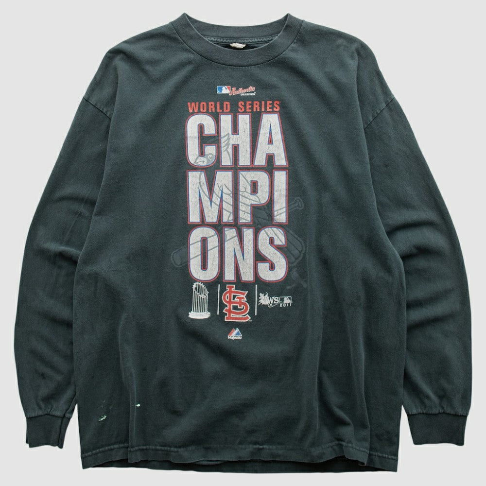 St. Louis Cardinals 2011 Long Sleeve T-shirt - Charcoal - L by Fanatics Real Vintage T-shirts