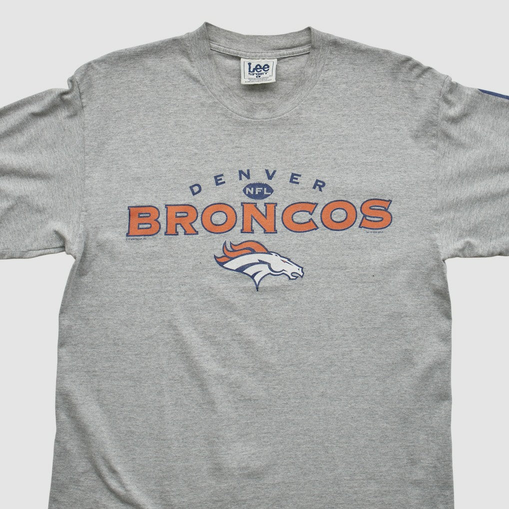 Denver Broncos Lee Apparel 2000s Long Sleeve T-shirt Heather Gray Vintage