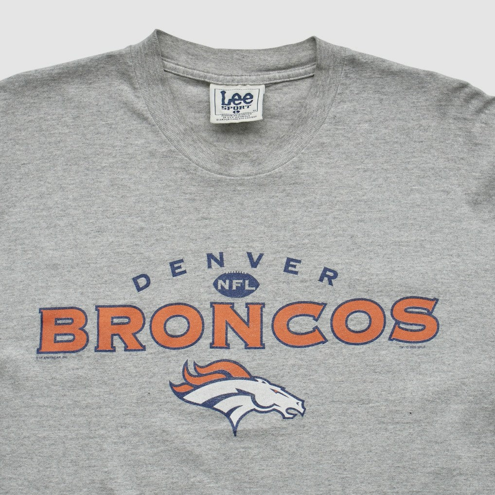 Denver Broncos Lee Apparel 2000s Long Sleeve T-shirt Heather Gray Vintage
