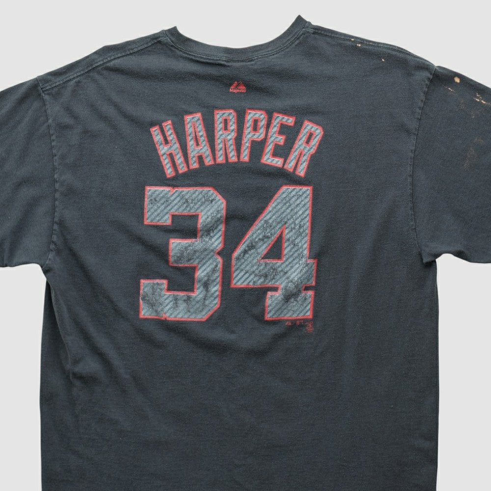 Washington Nationals Majestic 2010s T-shirt - Charcoal - M by Fanatics Real Vintage T-shirts