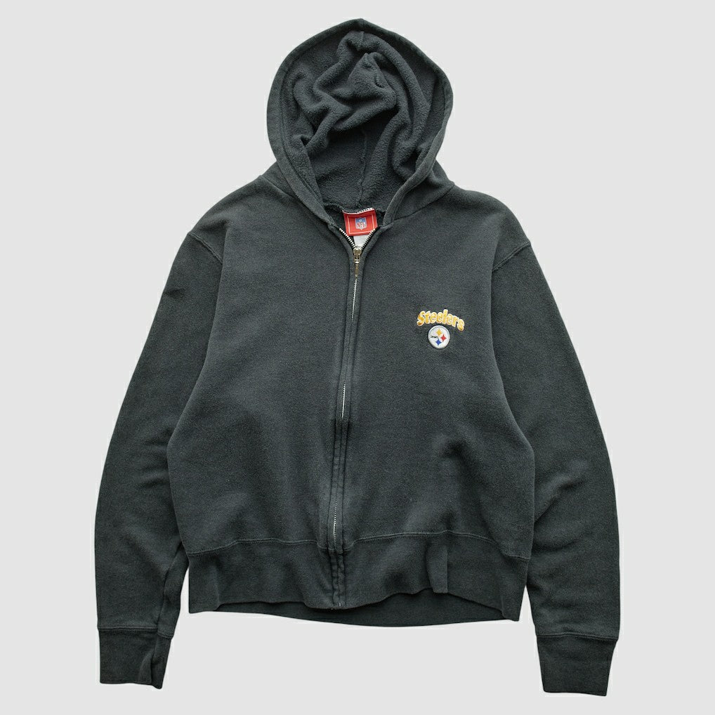 Pittsburgh Steelers NFL 2000s Hooded Full Zip Sweatshirt Black Vintage