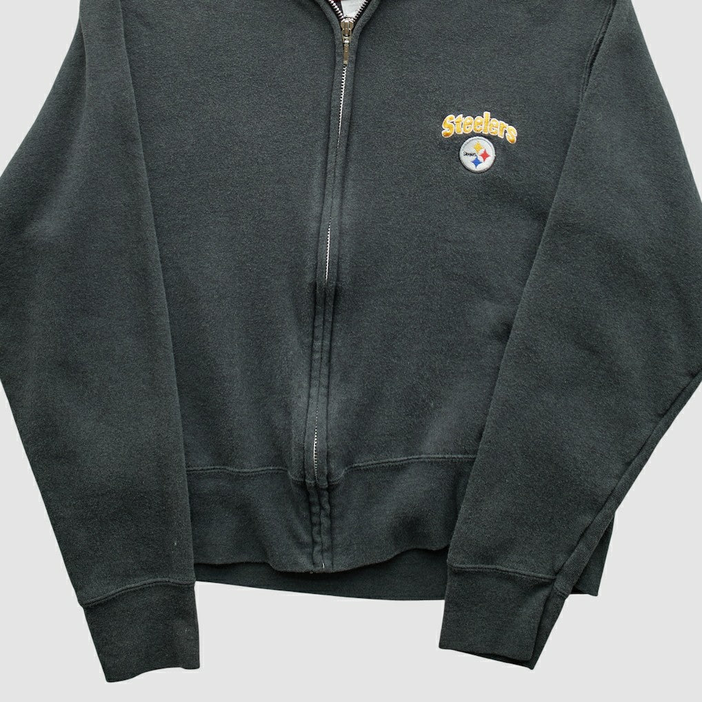 Pittsburgh Steelers NFL 2000s Hooded Full Zip Sweatshirt Black Vintage