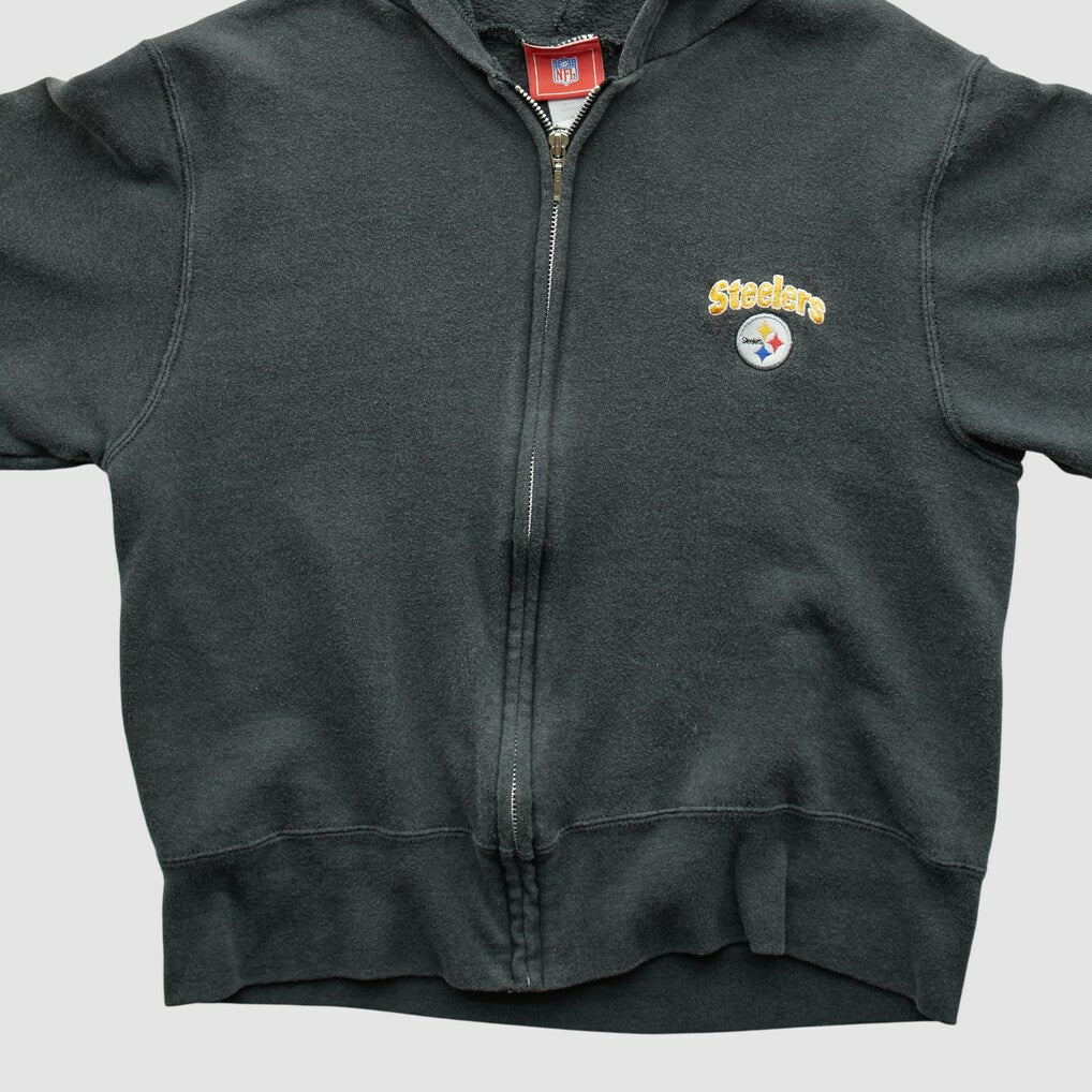 Pittsburgh Steelers NFL 2000s Hooded Full Zip Sweatshirt Black Vintage