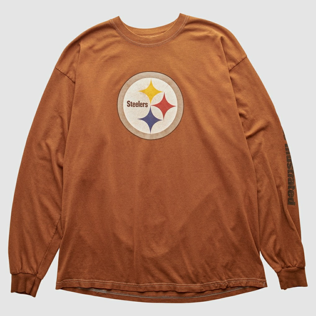 Pittsburgh Steelers Gildan 2000s Long Sleeve T-shirt Brown Vintage