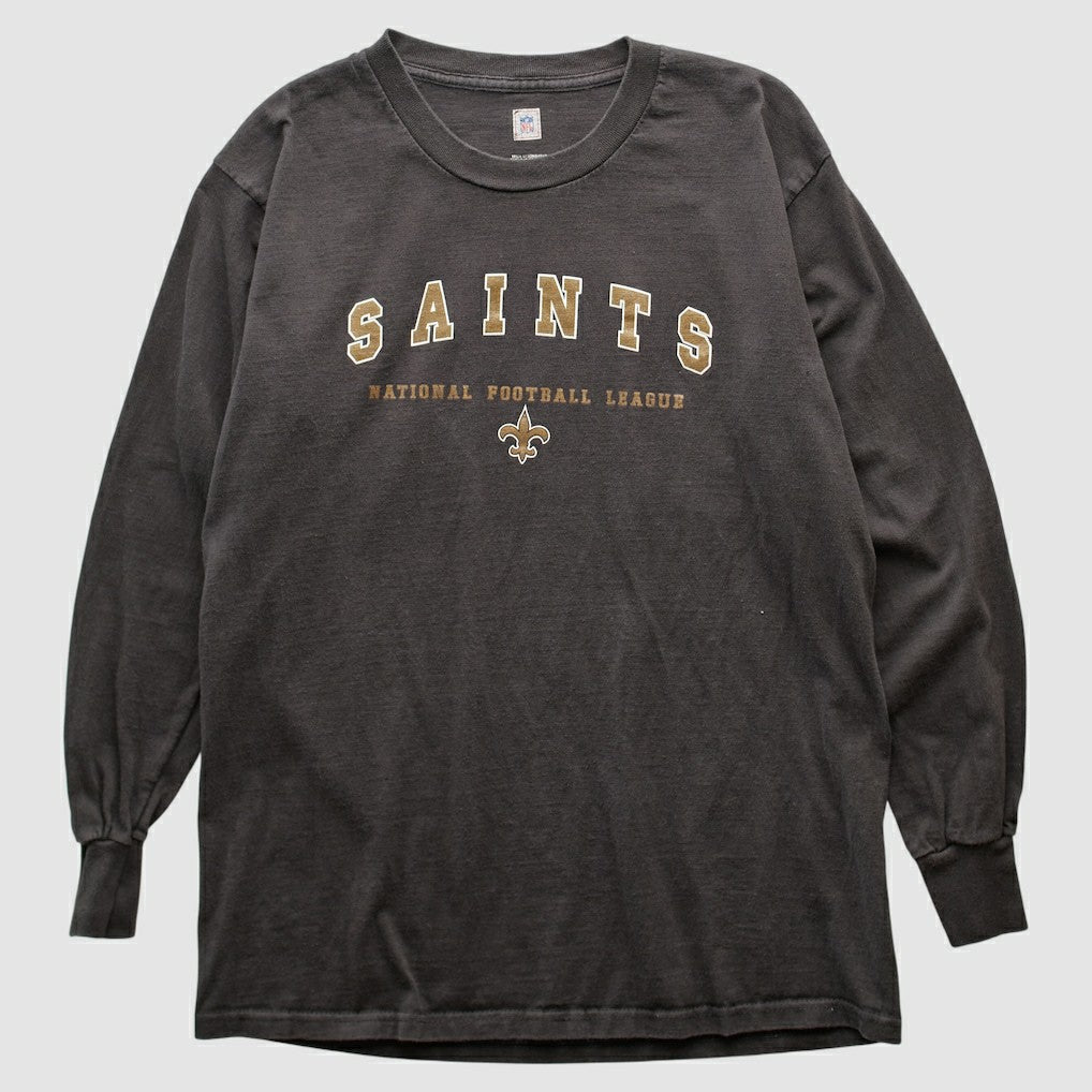 New Orleans Saints NFL 2000s Long Sleeve T-shirt Charcoal Vintage