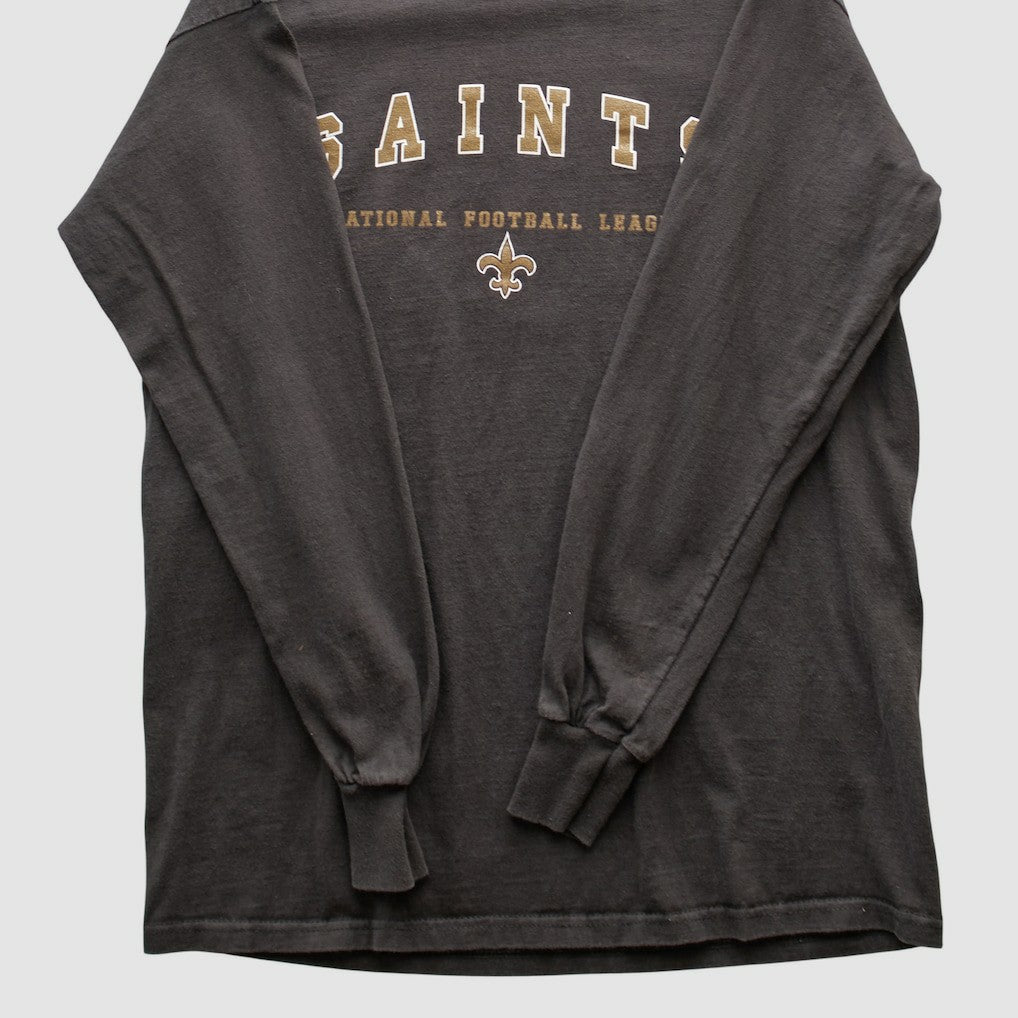 New Orleans Saints NFL 2000s Long Sleeve T-shirt Charcoal Vintage
