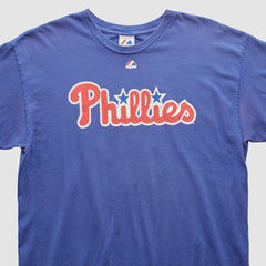 Philadelphia Phillies Majestic 2010s T-shirt - Blue - M by Fanatics Real Vintage T-shirts