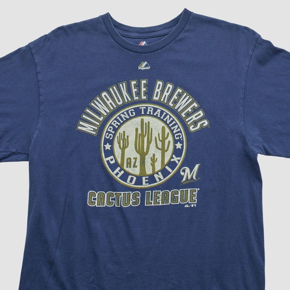 Milwaukee Brewers Majestic 2000s T-shirt - Navy - S by Fanatics Real Vintage T-shirts