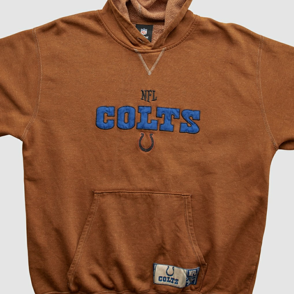 Indianapolis Colts NFL 2010s Hooded Pullover Sweatshirt Brown Vintage