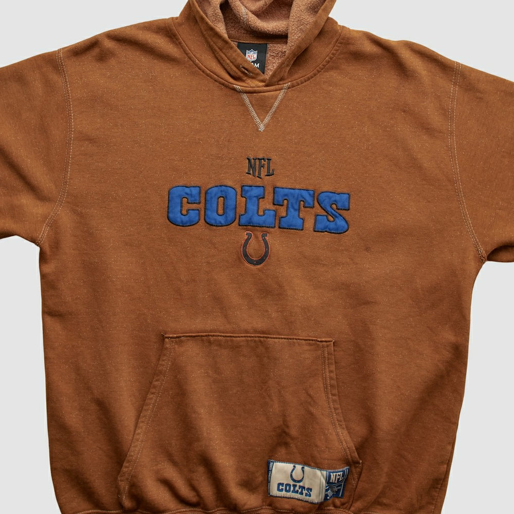 Indianapolis Colts NFL 2010s Hooded Pullover Sweatshirt Brown Vintage