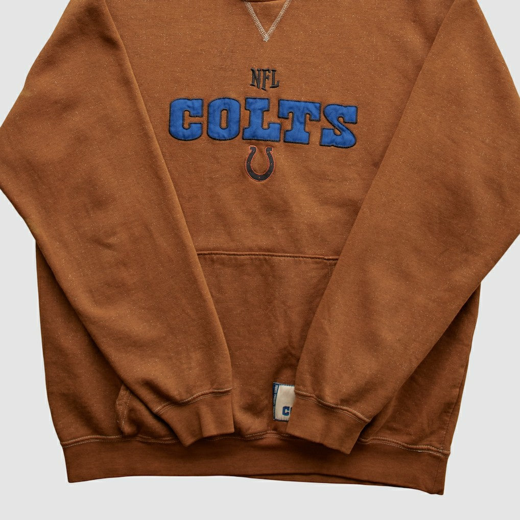 Indianapolis Colts NFL 2010s Hooded Pullover Sweatshirt Brown Vintage