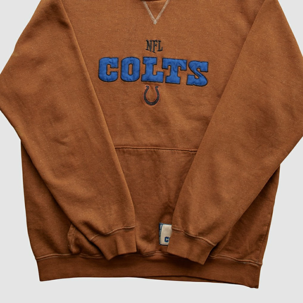 Indianapolis Colts NFL 2010s Hooded Pullover Sweatshirt Brown Vintage