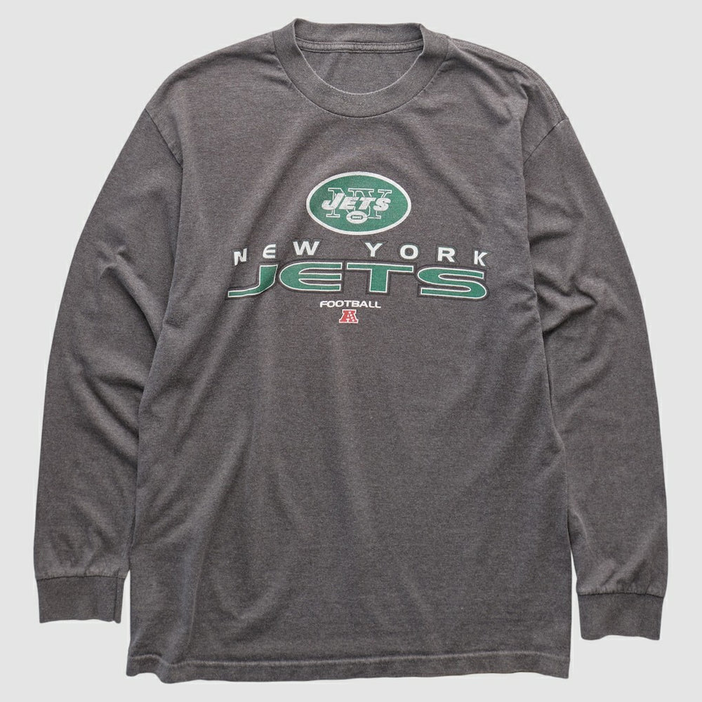 New York Jets 2010s Long Sleeve T-shirt Dark Heather Gray Vintage