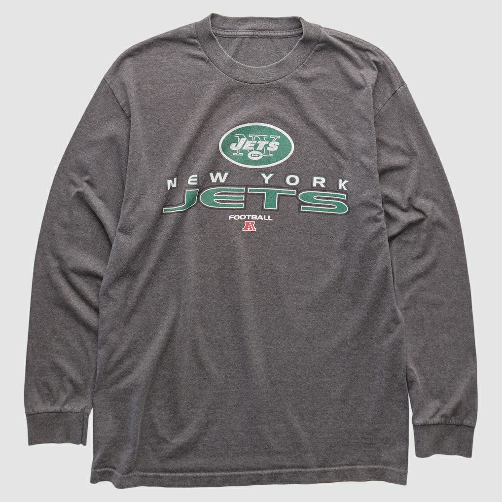 New York Jets 2010s Long Sleeve T-shirt Dark Heather Gray Vintage