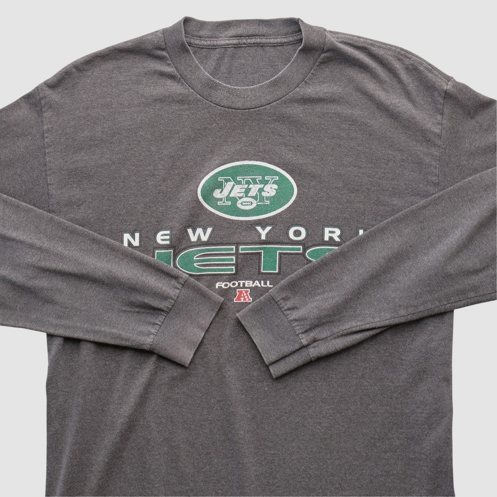 New York Jets 2010s Long Sleeve T-shirt Dark Heather Gray Vintage