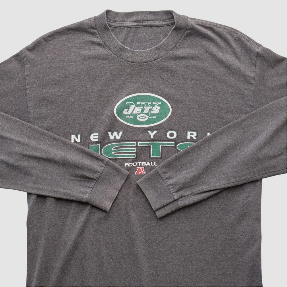 New York Jets 2010s Long Sleeve T-shirt Dark Heather Gray Vintage