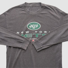 New York Jets 2010s Long Sleeve T-shirt Dark Heather Gray Vintage
