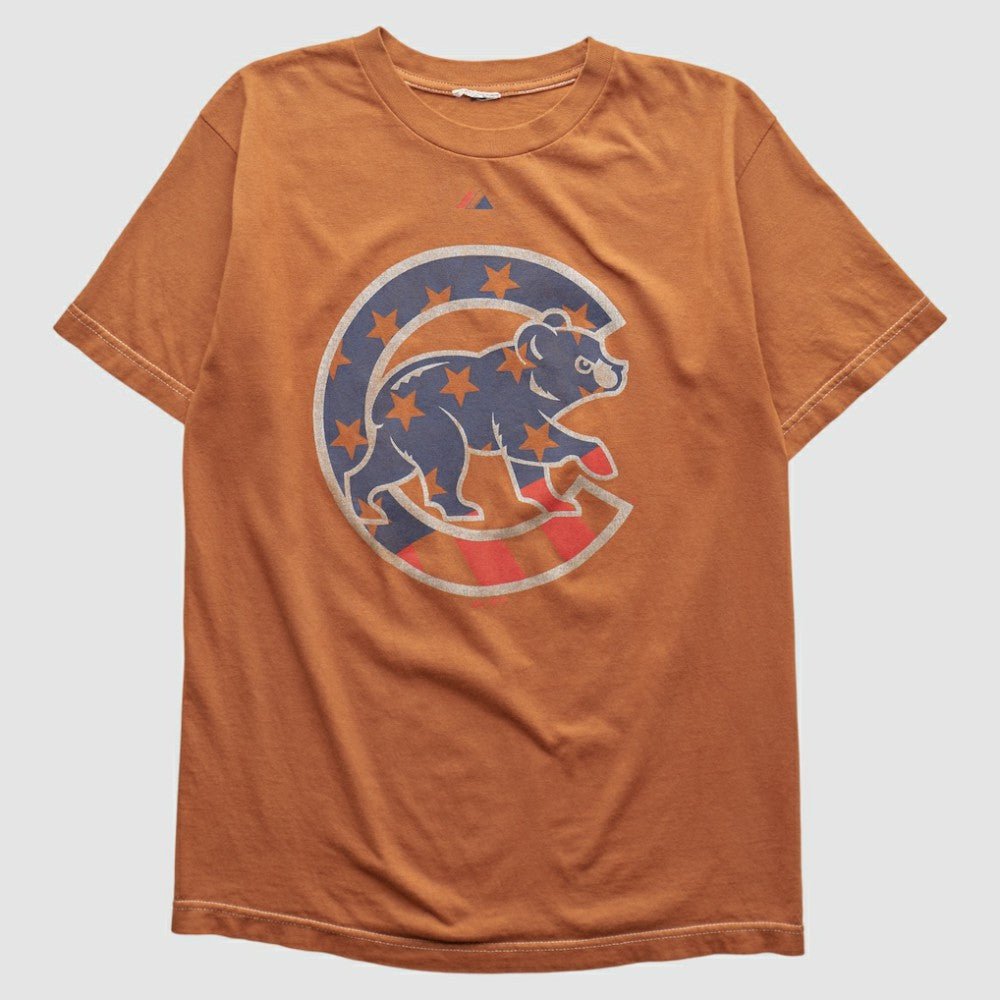 Chicago Cubs Majestic 2000s T-shirt - Orange - M by Fanatics Real Vintage T-shirts