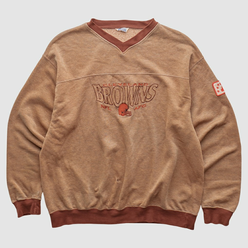 Cleveland Browns CRABLE SPORTSWEAR 90s Pullover Sweatshirt Tan Vintage