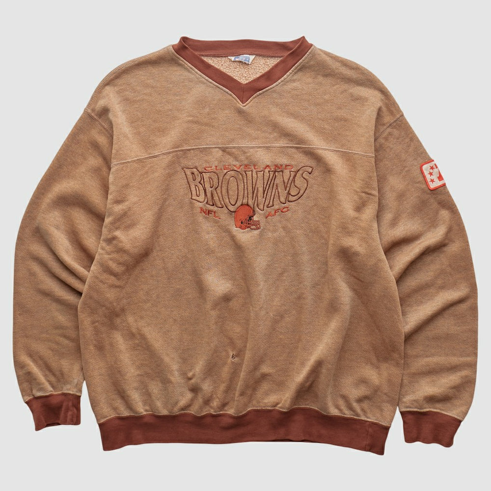 Cleveland Browns CRABLE SPORTSWEAR 90s Pullover Sweatshirt Tan Vintage