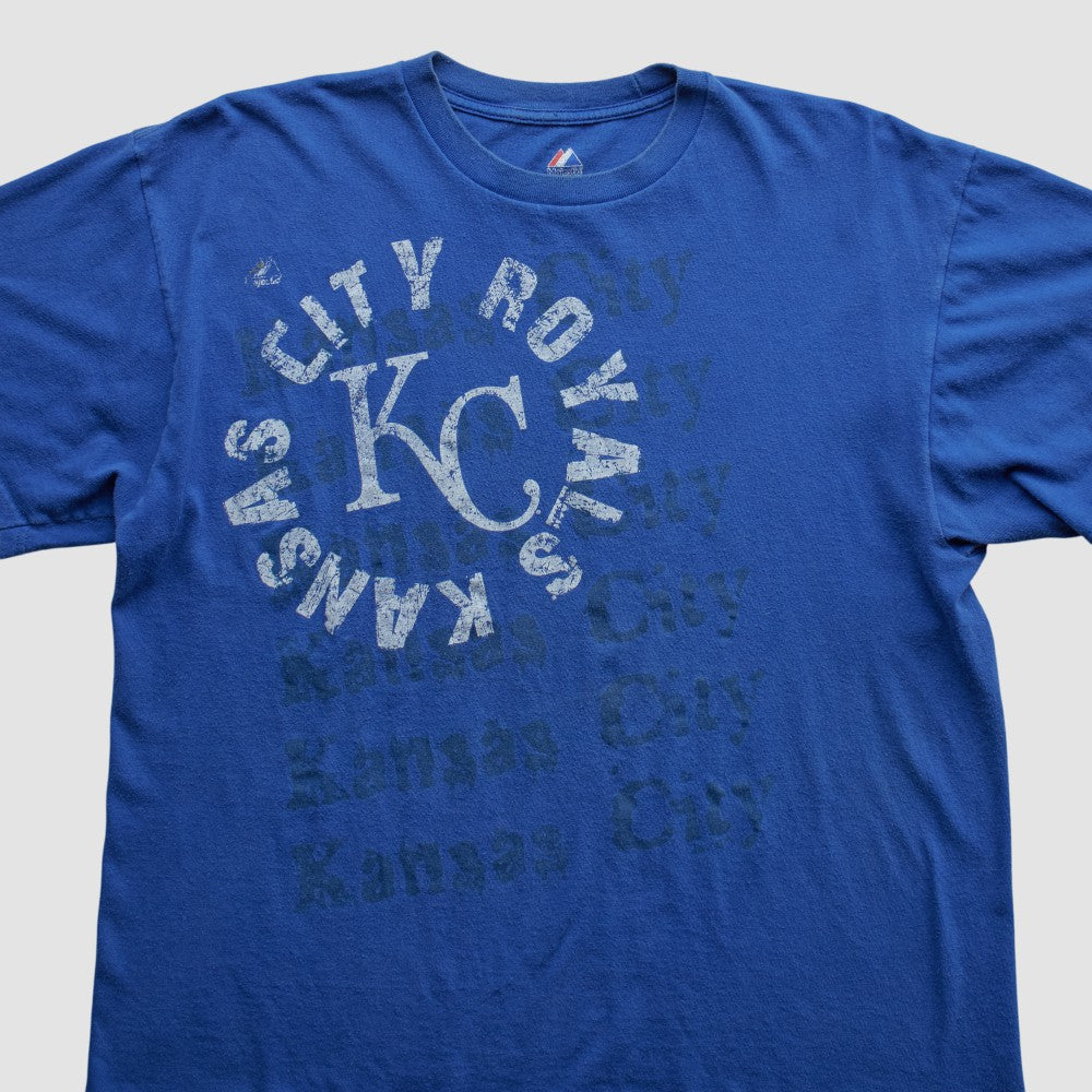 Kansas City Royals Majestic 2010s T-shirt - Blue - L by Fanatics Real Vintage T-shirts