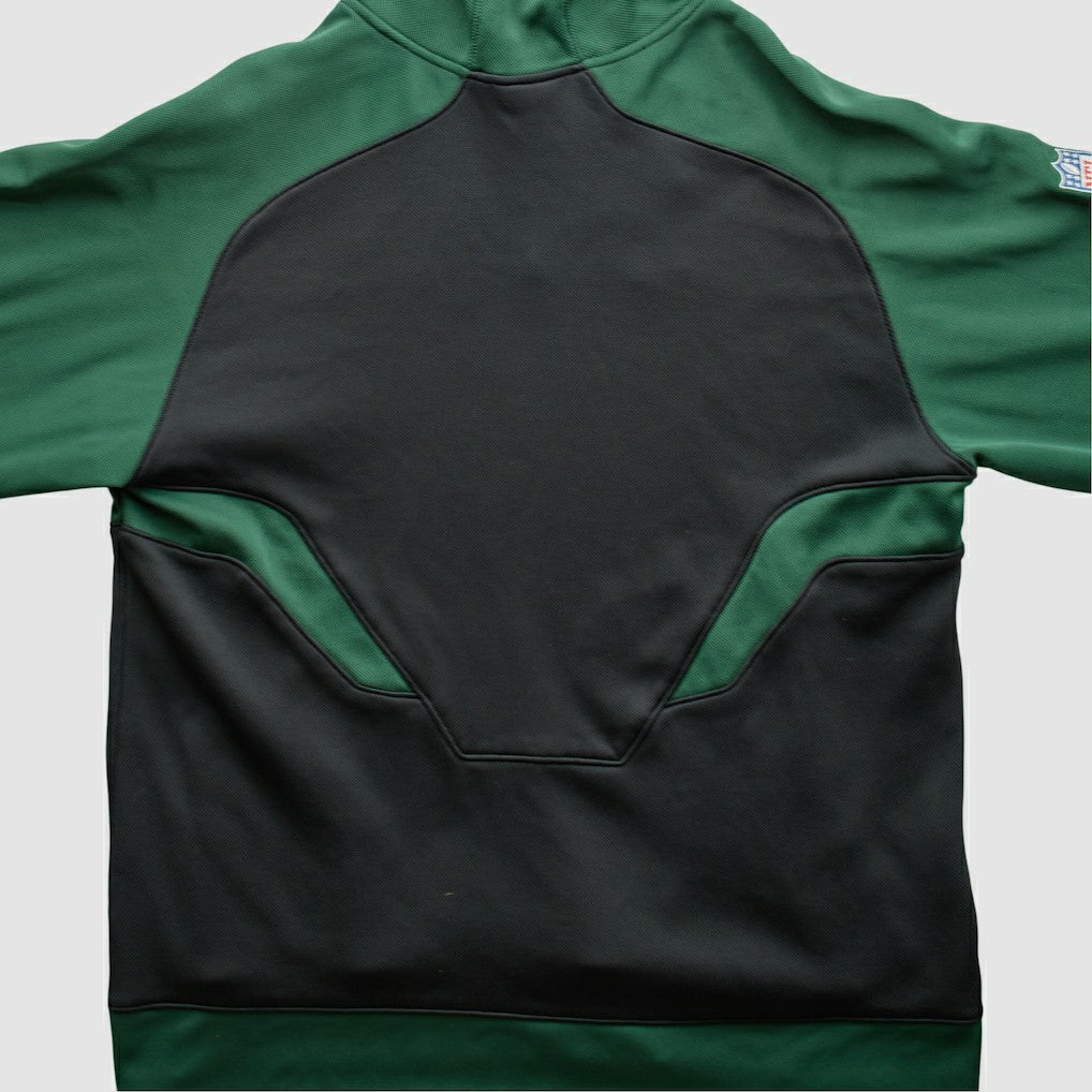 New York Jets Reebok 2010s Hooded Pullover Sweatshirt Black Vintage