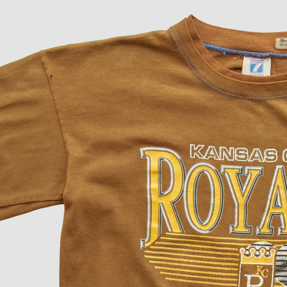 Kansas City Royals Logo 7 90s T-shirt - Brown - XS by Fanatics Real Vintage T-shirts