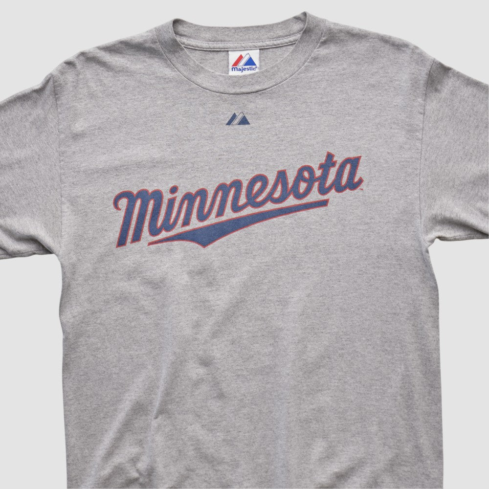 Minnesota Twins Majestic 2010 T-shirt - Heather Gray - XS by Fanatics Real Vintage T-shirts