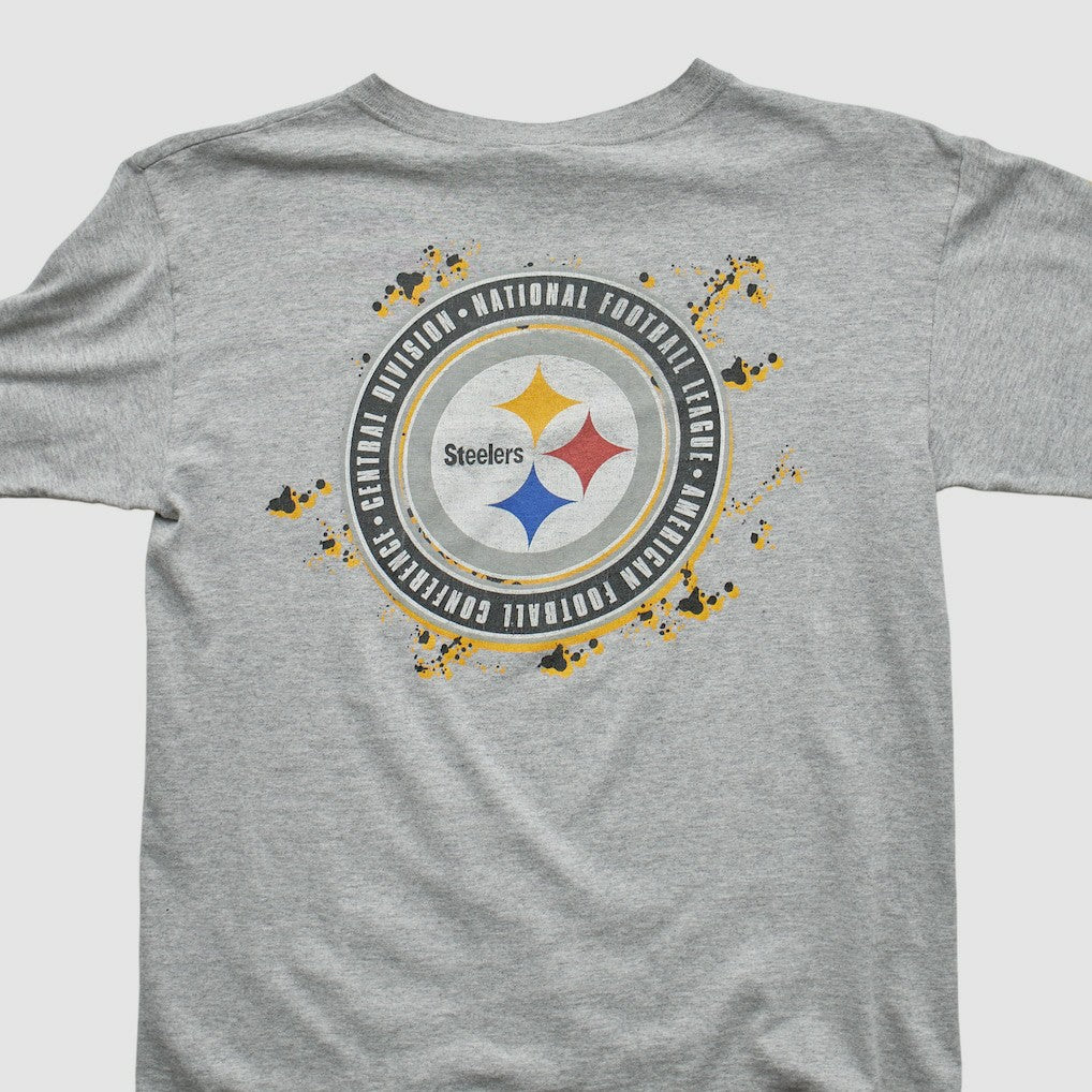 Pittsburgh Steelers Starter 90s Long Sleeve T-shirt Heather Gray Vintage