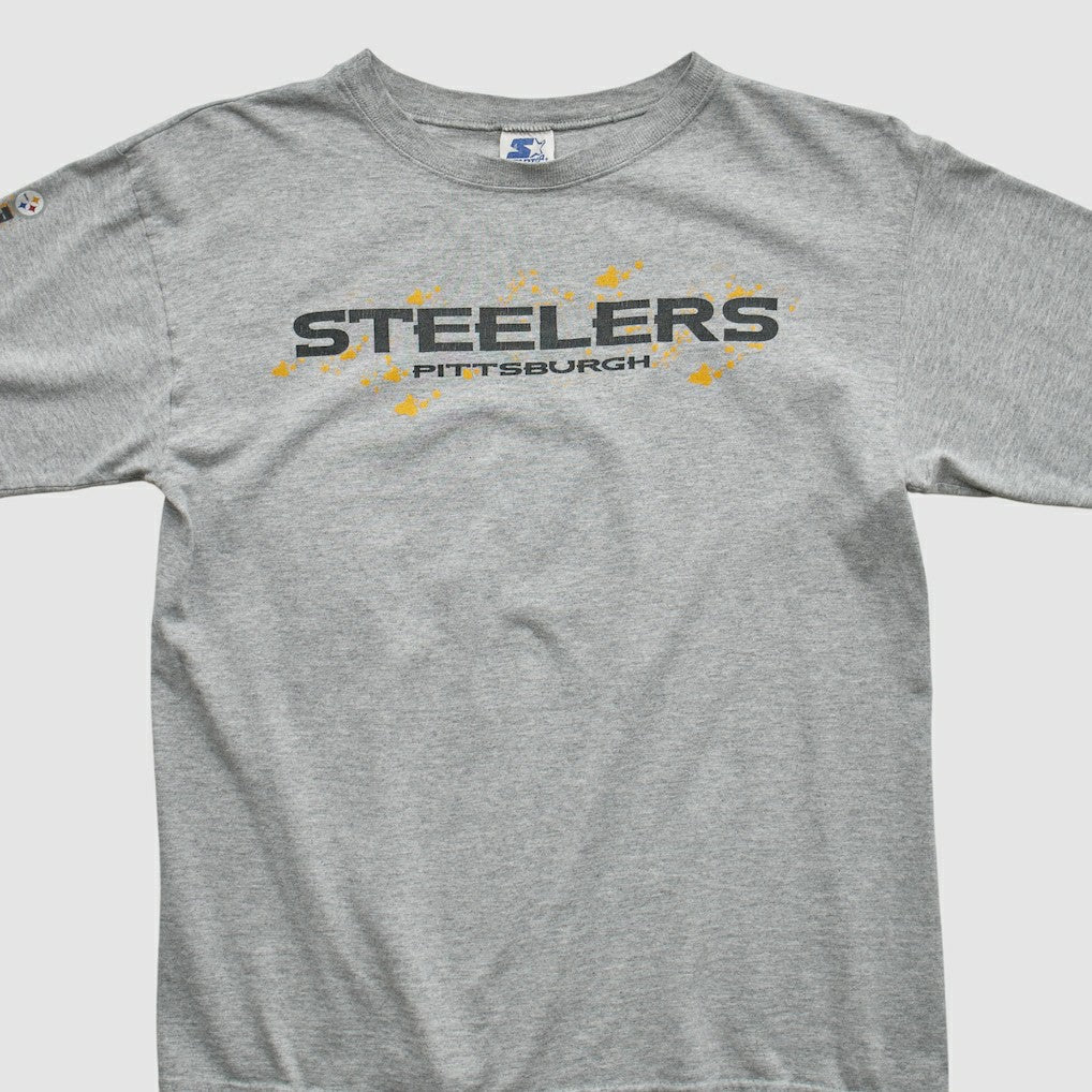Pittsburgh Steelers Starter 90s Long Sleeve T-shirt Heather Gray Vintage