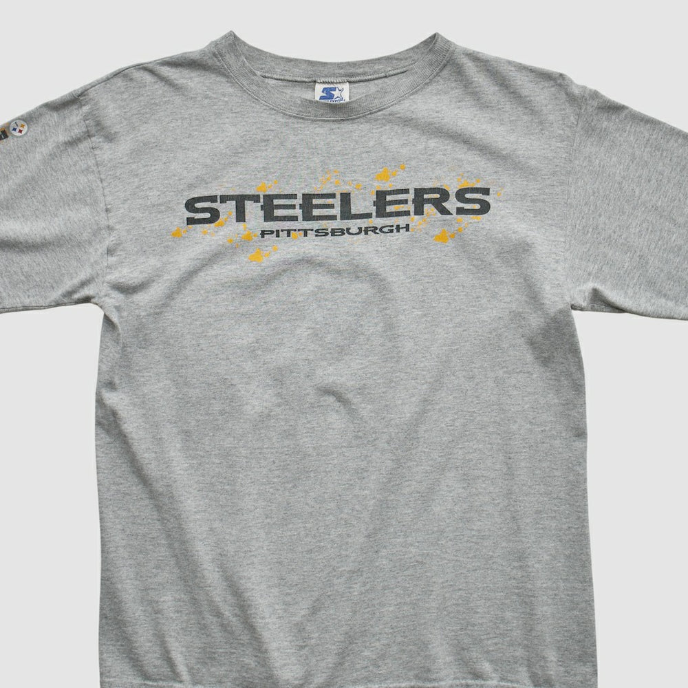 Pittsburgh Steelers Starter 90s Long Sleeve T-shirt Heather Gray Vintage