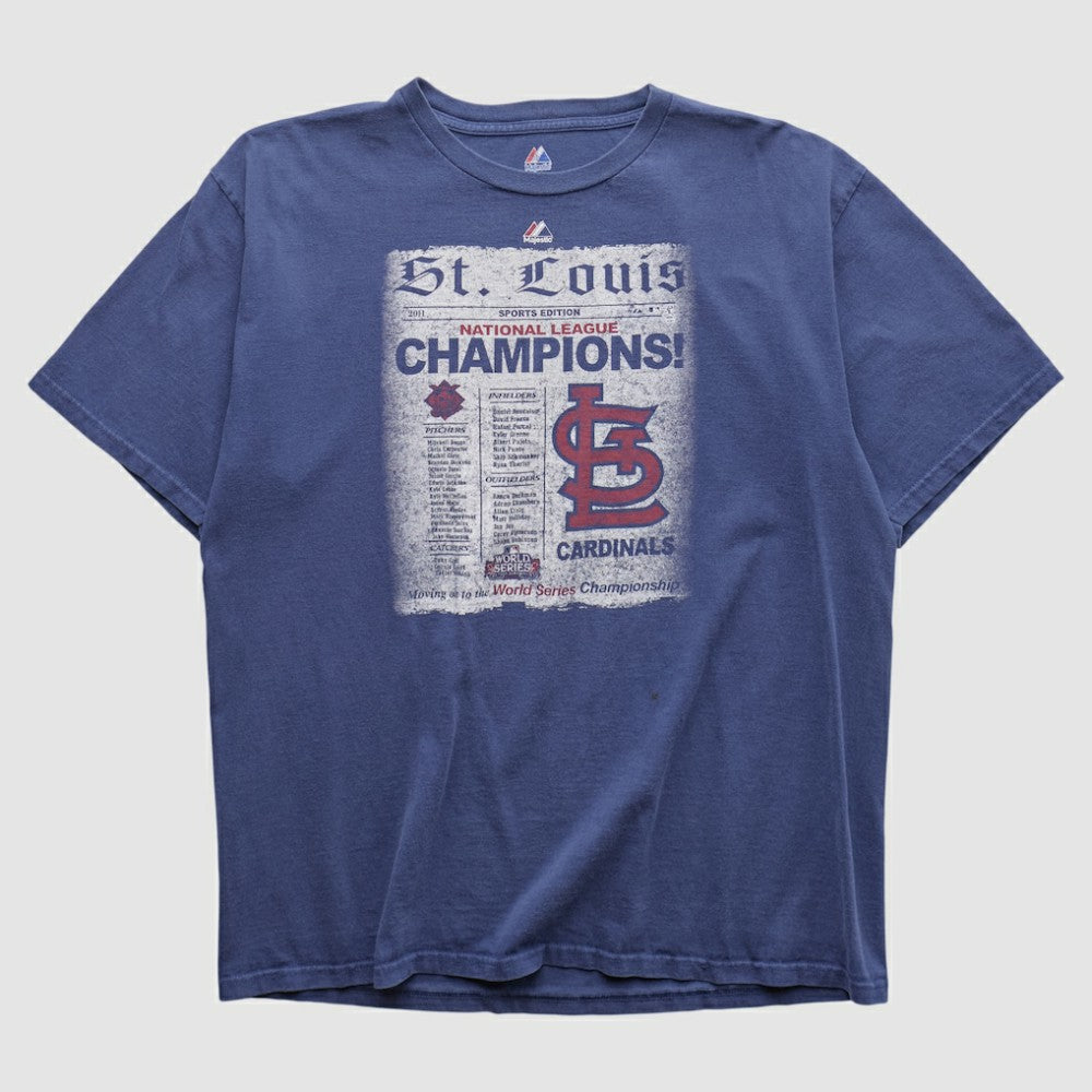 St. Louis Cardinals Majestic 2011 T-shirt - Navy - XL by Fanatics Real Vintage T-shirts