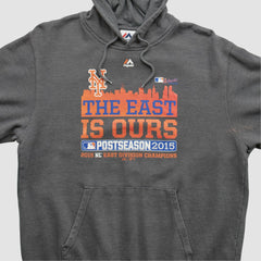 New York Mets Majestic 2015 Hooded Pullover Sweatshirt - Dark Heather Gray - XS by Fanatics Real Vintage Pullover