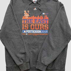New York Mets Majestic 2015 Hooded Pullover Sweatshirt - Dark Heather Gray - XS by Fanatics Real Vintage Pullover