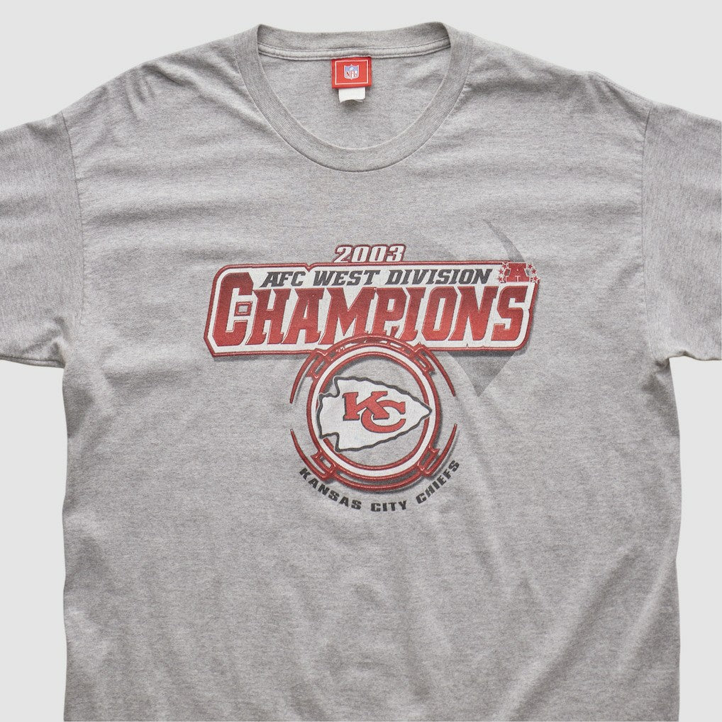 Kansas City Chiefs NFL 2003 Long Sleeve T-shirt Heather Gray Vintage