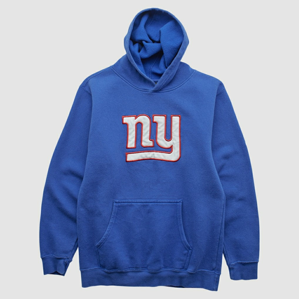 New York Giants Reebok 2000s Hooded Pullover Sweatshirt Blue Vintage
