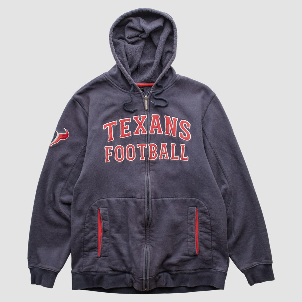 Houston Texans Reebok 2010s Hooded Full Zip Sweatshirt Navy Vintage