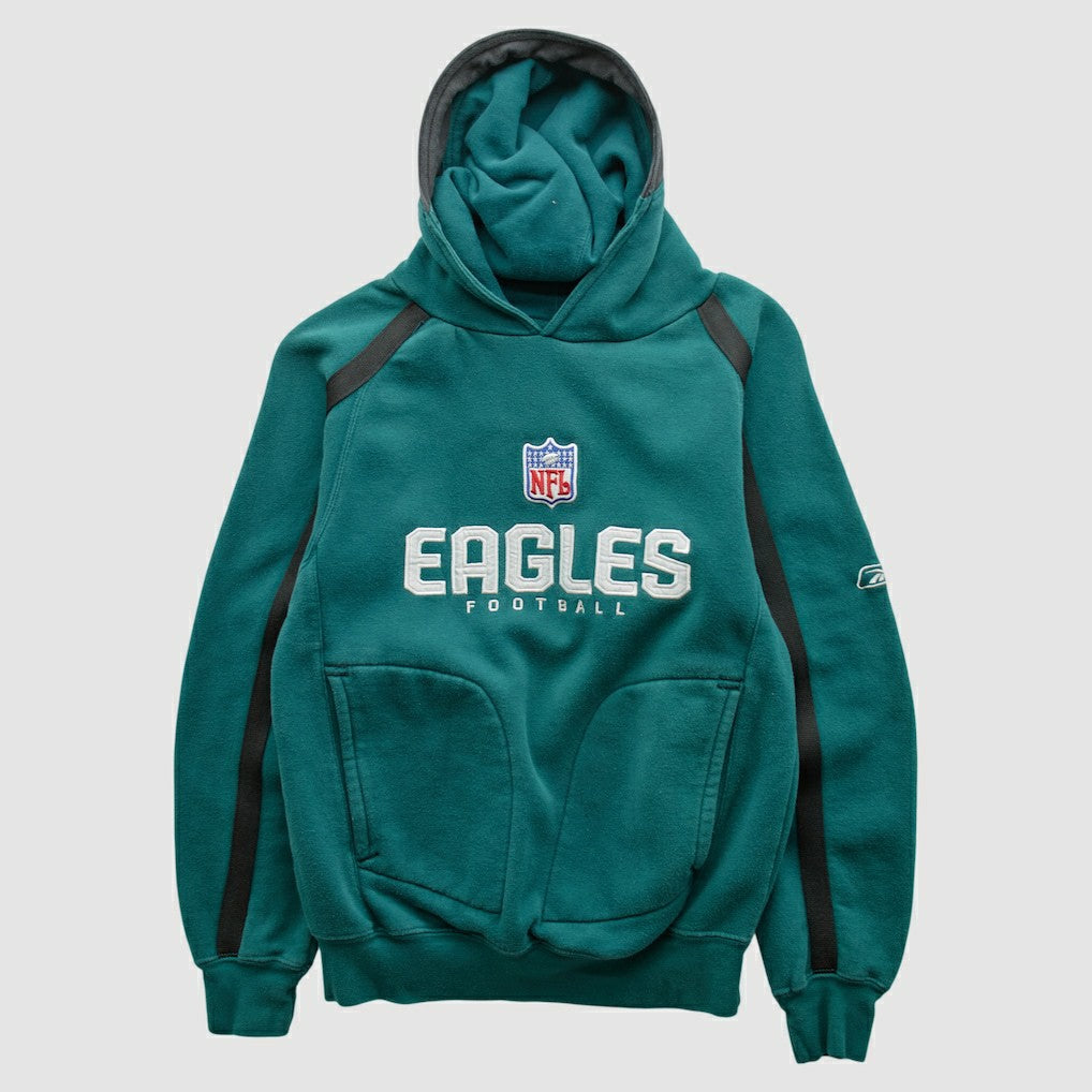 Philadelphia Eagles Reebok 2000s Hooded Pullover Sweatshirt Teal Vintage